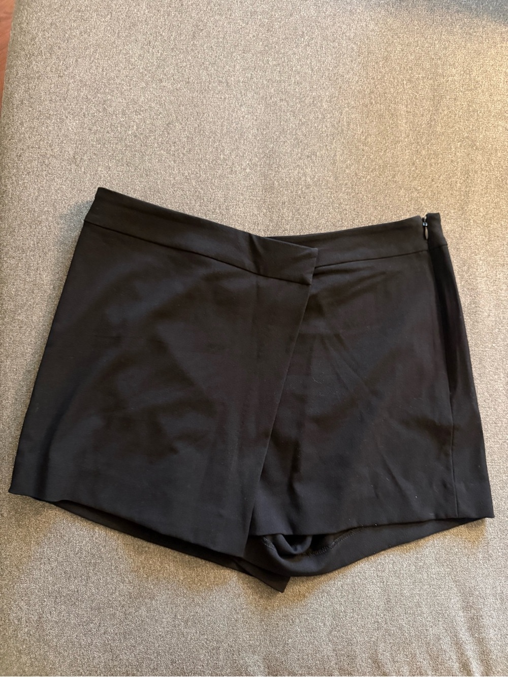 Leith Black Wrap-Front Skort